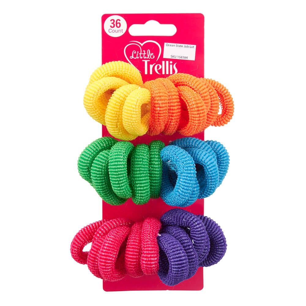 Little Trellis Colorful Elastic Terry Hair Bands, 36 Count