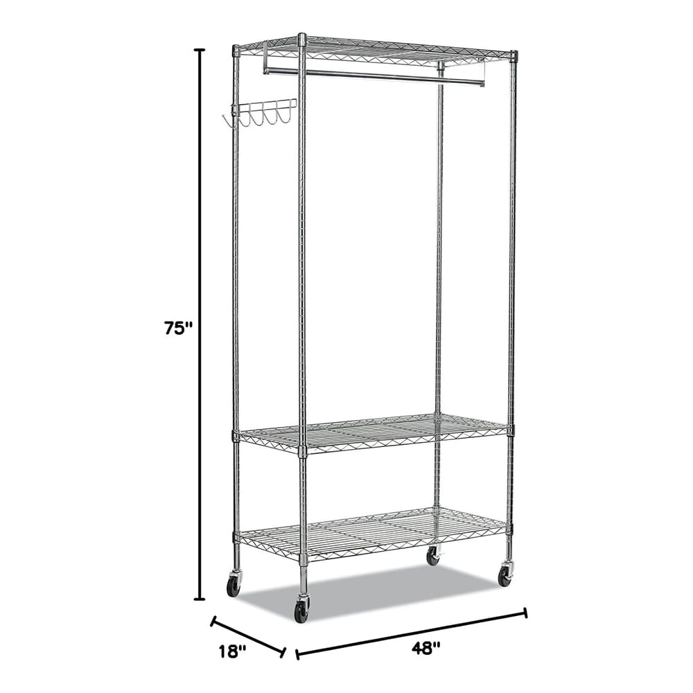 Alera Wire Shelving Garment Rack, Silver
