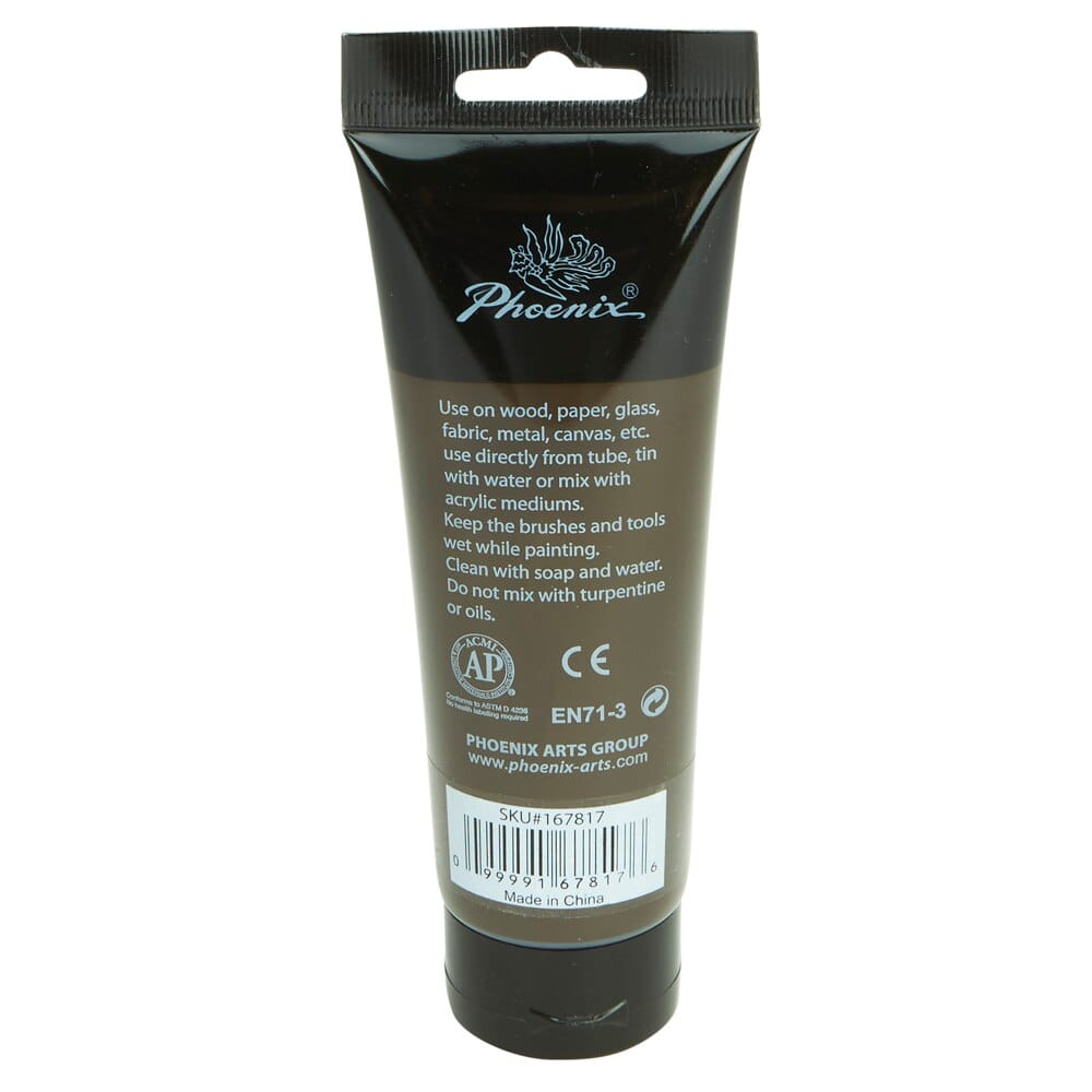 Phoenix Artist's Acrylic Paint, Raw Umber, 120 ml