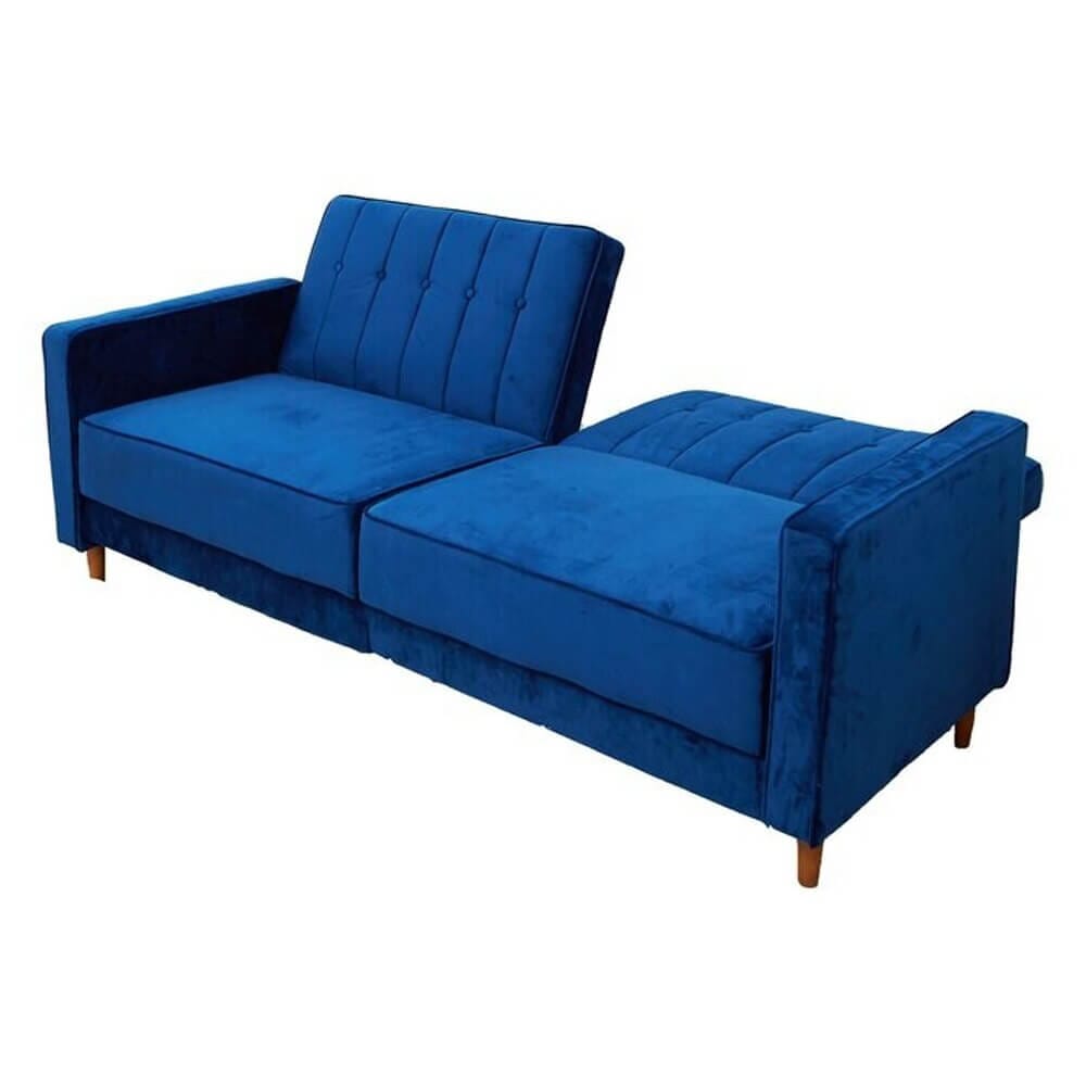 Double-Seated Flannelette Sofa, Blue