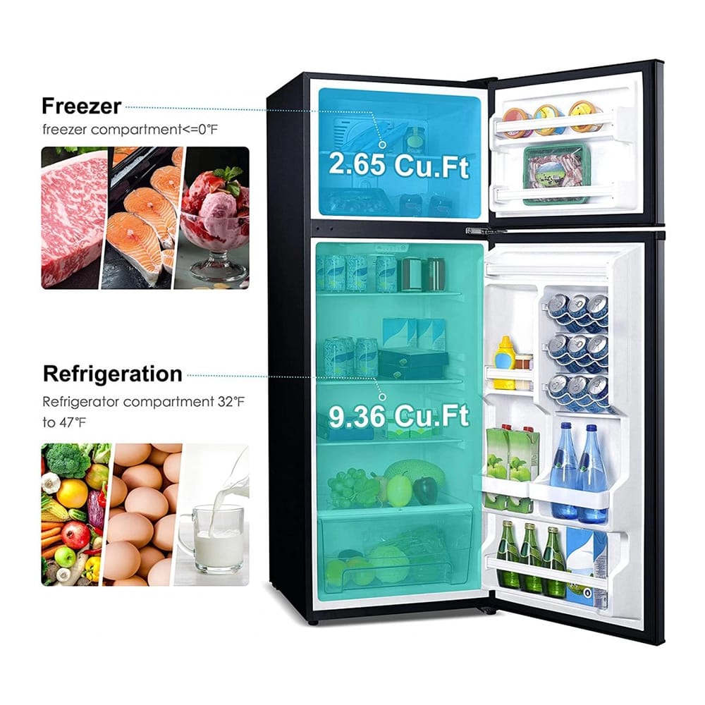 Galanz 12.0 cu.ft. Stainless Steel Top Mount Refrigerator