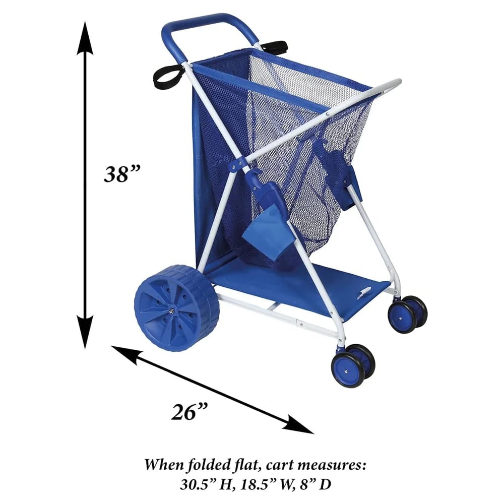 Folding Multi-Purpose Deluxe Beach Cart, Blue