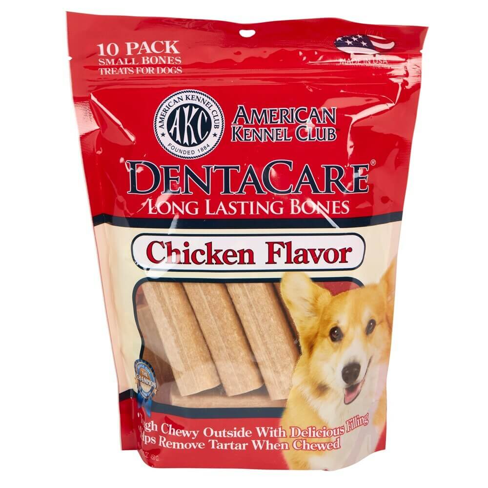 DentaCare AKC Dental Small Long Lasting Dog Bones, Chicken, 10-count