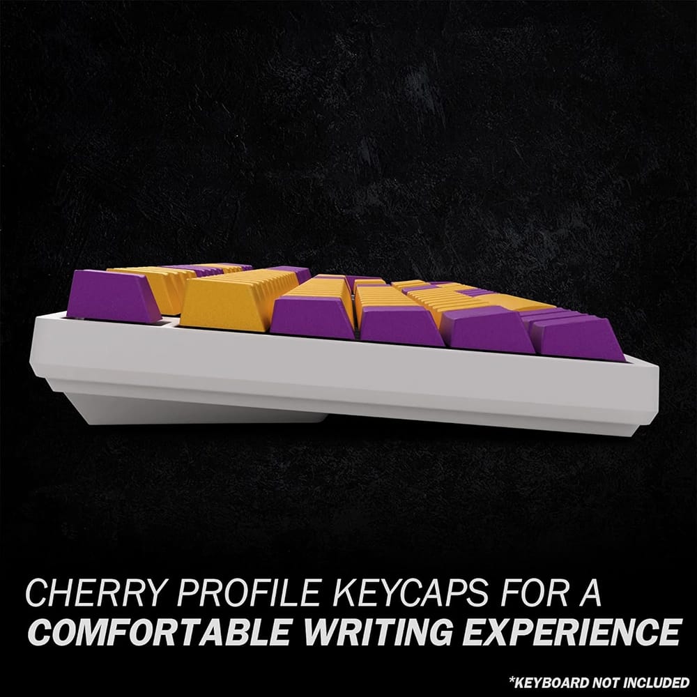 HK Gaming Custom Keycaps, Purple/Yellow