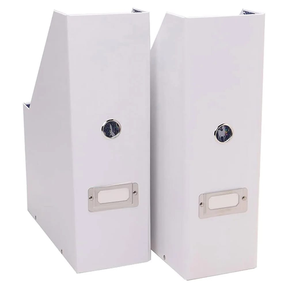 Snap-N-Store Magazine Storage Box, White/Unicorn, 2 Pack