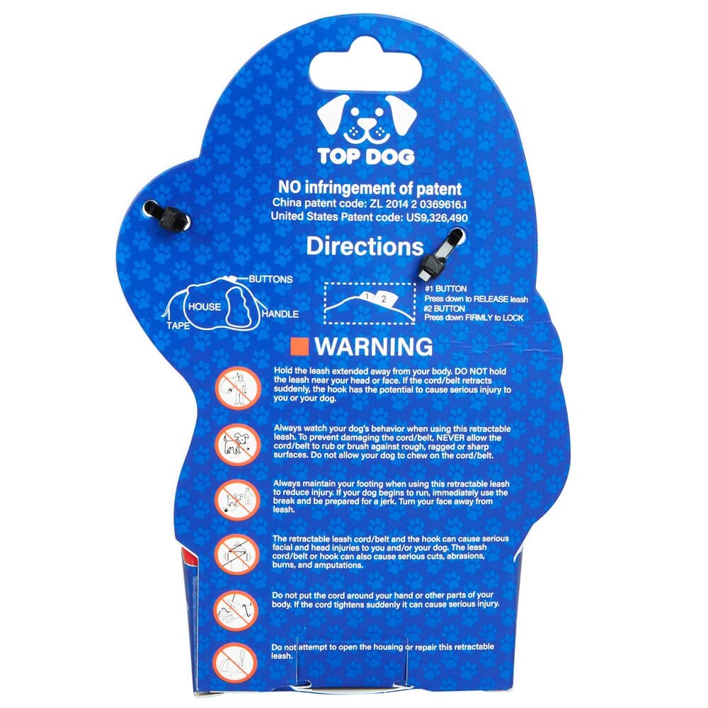 Reflective Tape Retractable Dog Leash, Small