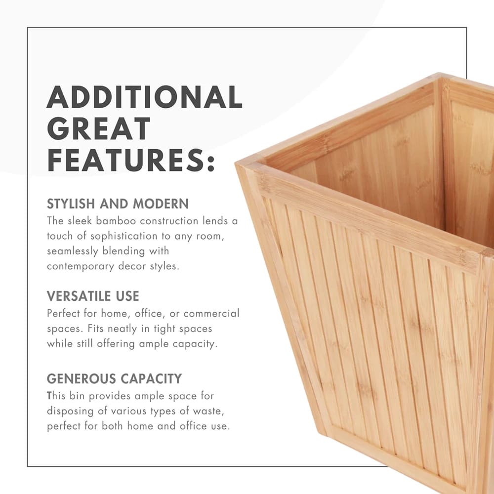 ToiletTree Products Bamboo Trash Bin