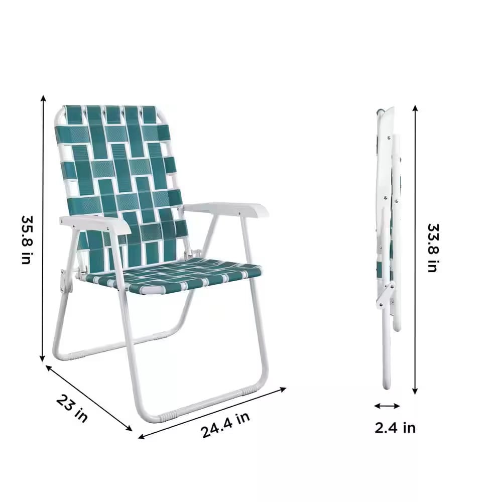 Novogratz Steel Folding Chairs, Teal, 2 Pack