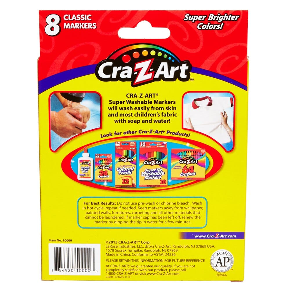 Cra-Z-Art Washable Markers, 8 Piece