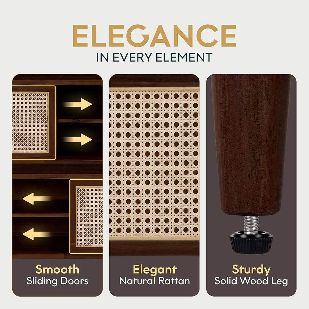 Bme Solid Wood Oliver TV Stand, Walnut