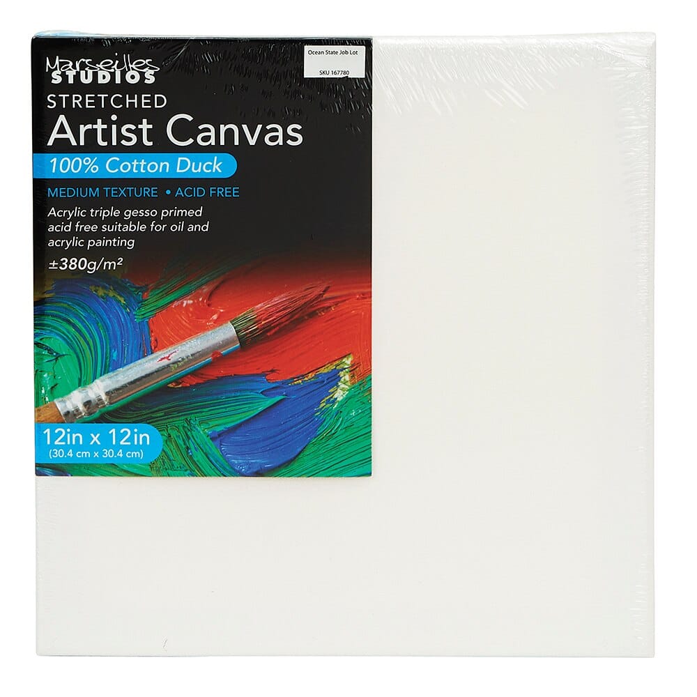 Marseilles Studios Stretched Cotton Artist Canvas, 12" x 12"