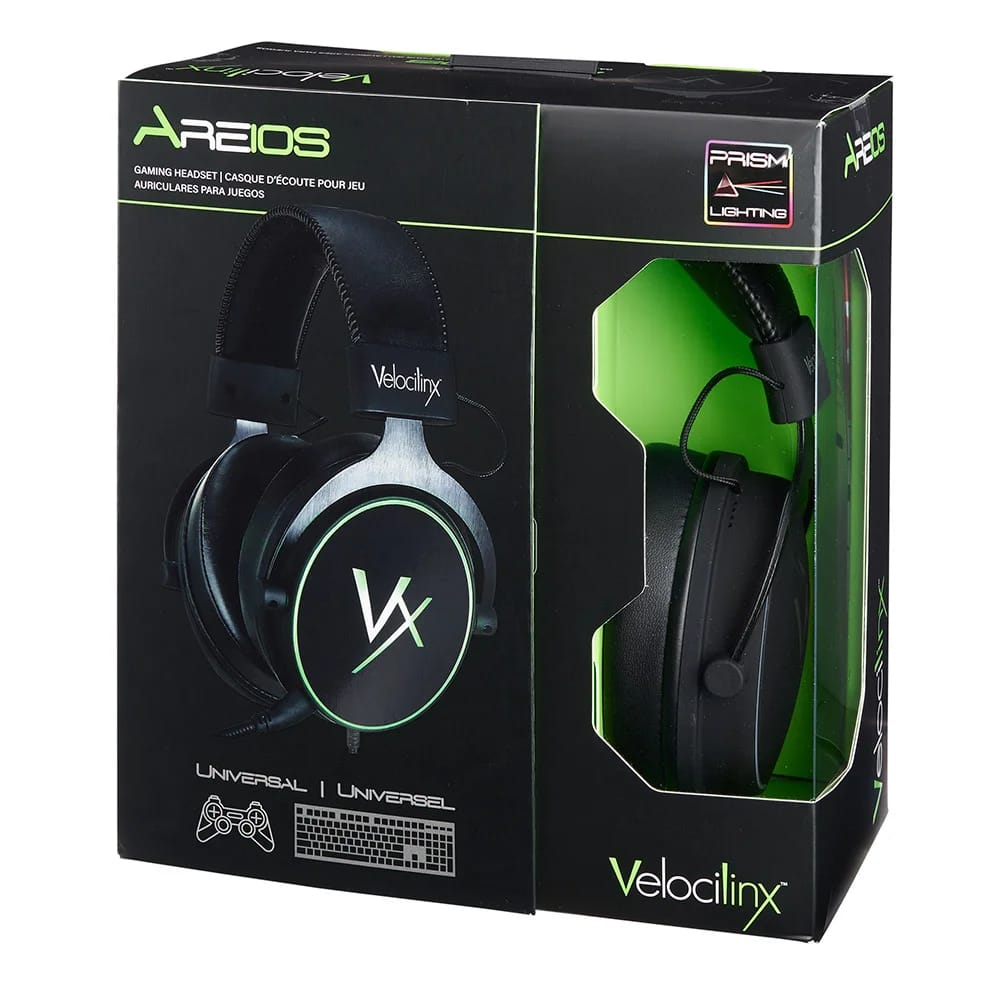 Velocilinx Surround Sound USB Gaming Headset, Black