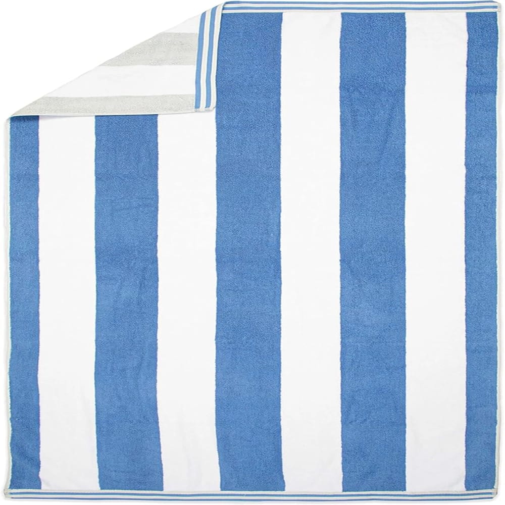 Aston and Arden Reversible Resort Towel, Light Gray/Cornflower, 70" x 35"