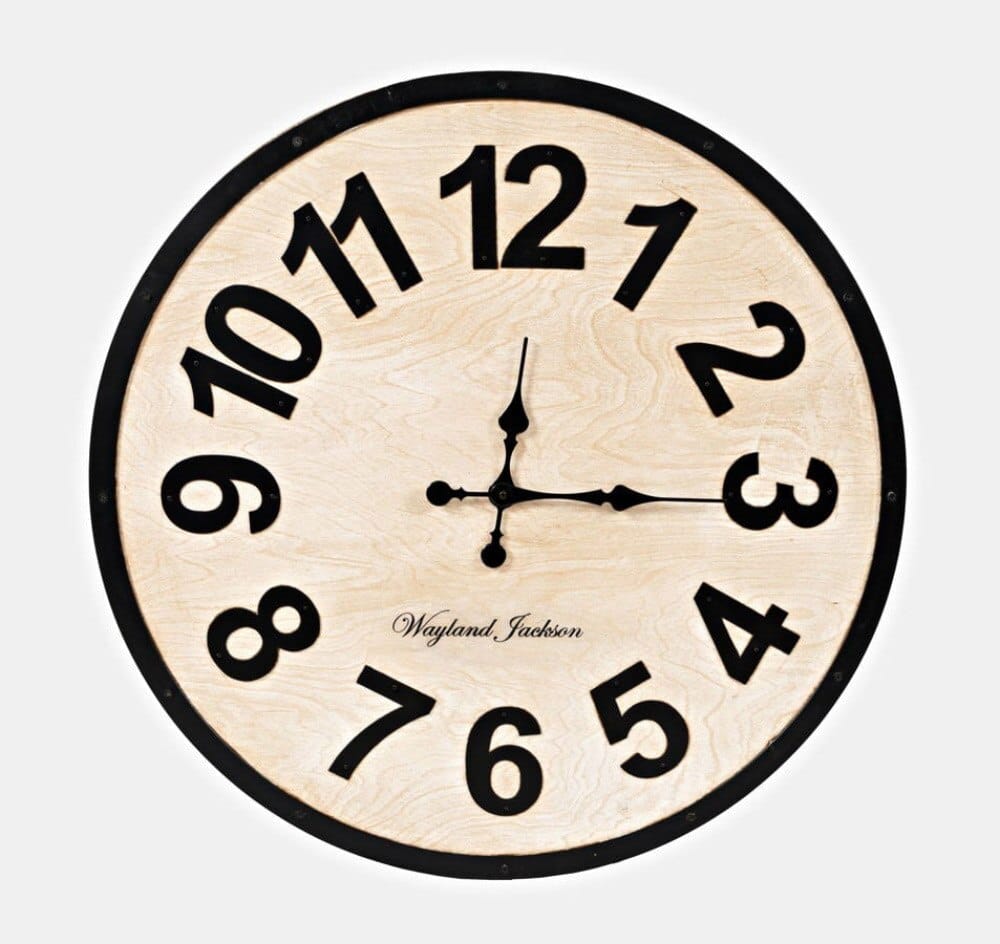Jofran Furniture Wayland Jackson 24" Distressed Wood Wall Clock, White