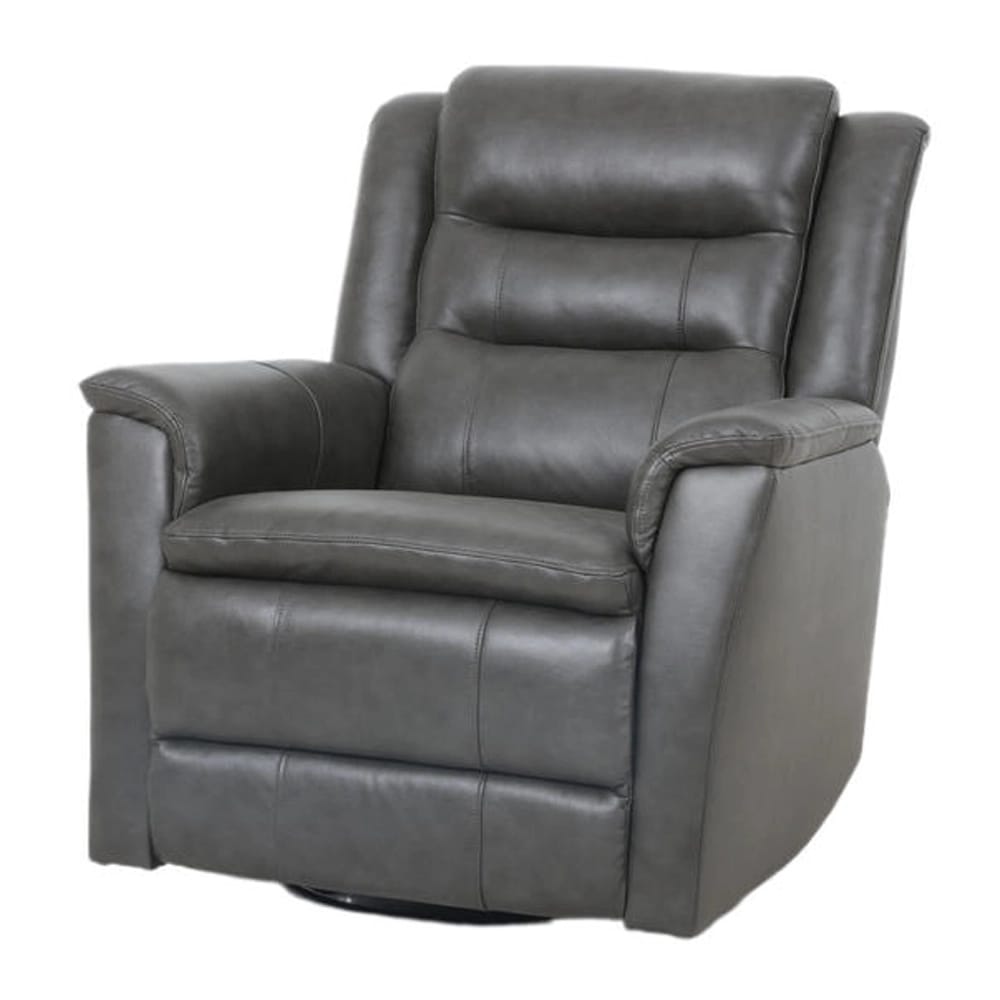 Madrid Leather Swivel Recliner, Gray