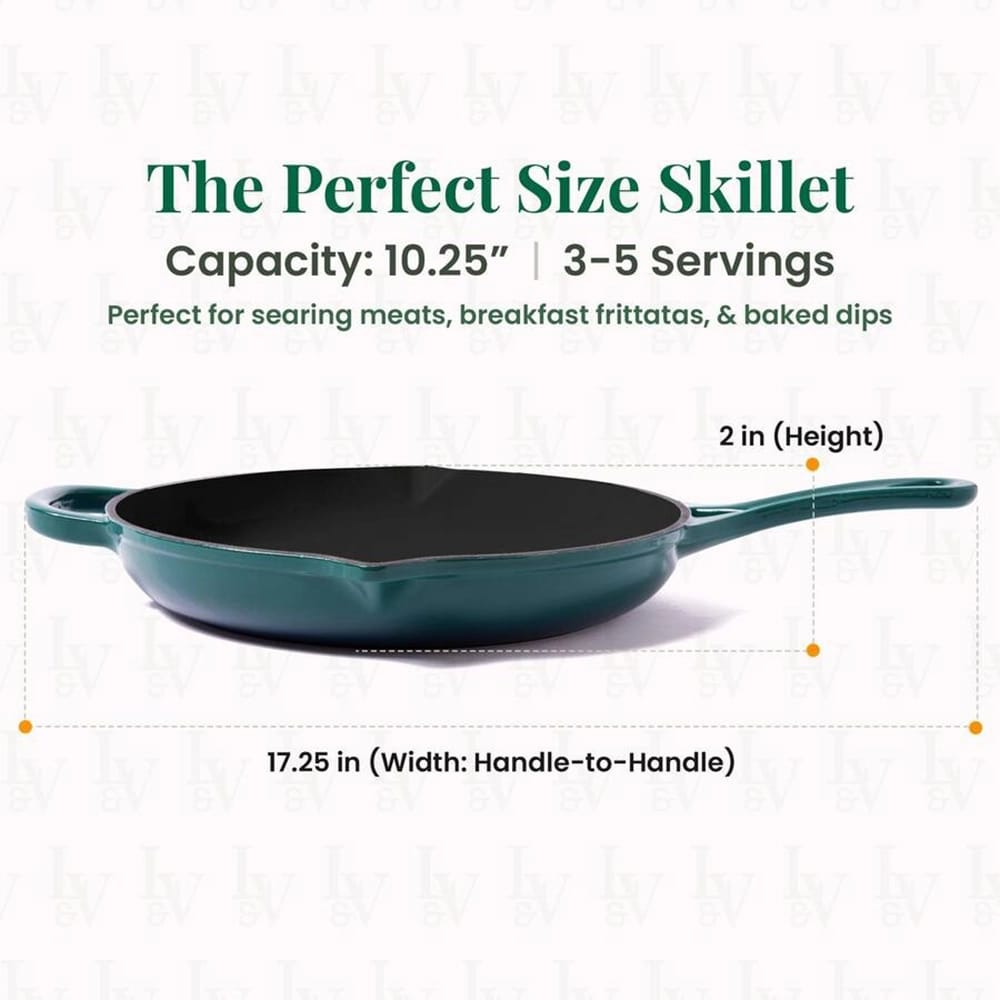 Larder & Vine 10" Enameled Cast Iron Skillet, Bondi