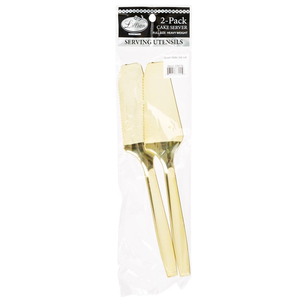 Lillian Heavy-Weight Gold Cake Servers, 2-Count