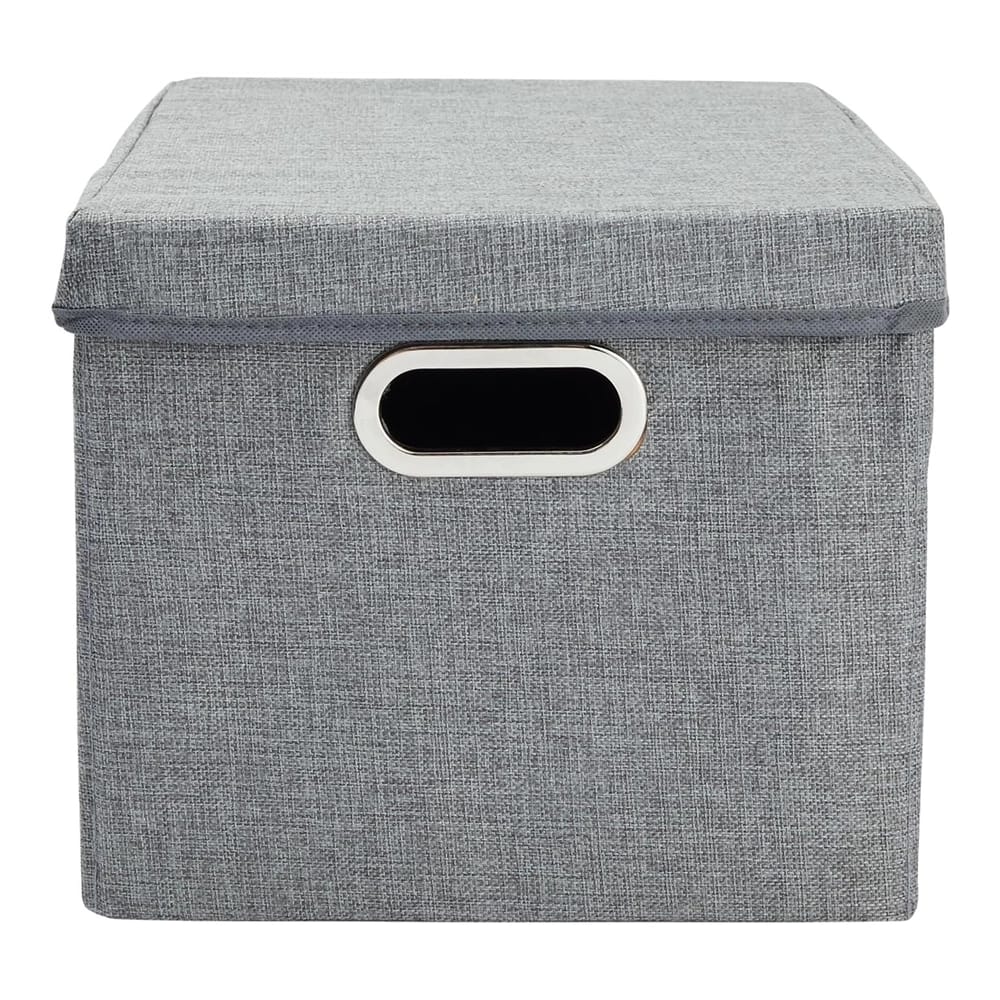 Stockroom Plus Decorative File Boxes, Gray, 2 Pack