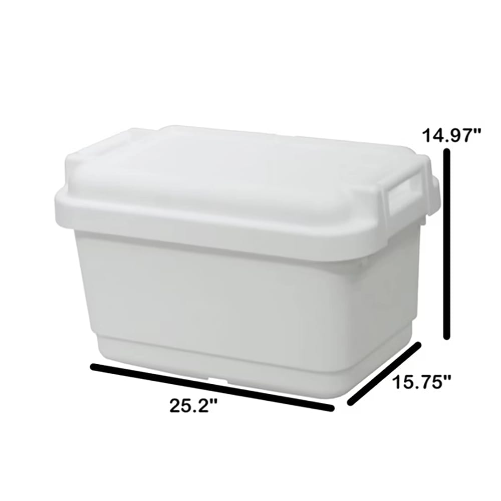 JEJ Astage 14 Gallon Heavy-Duty Sturdy Tote Box, White