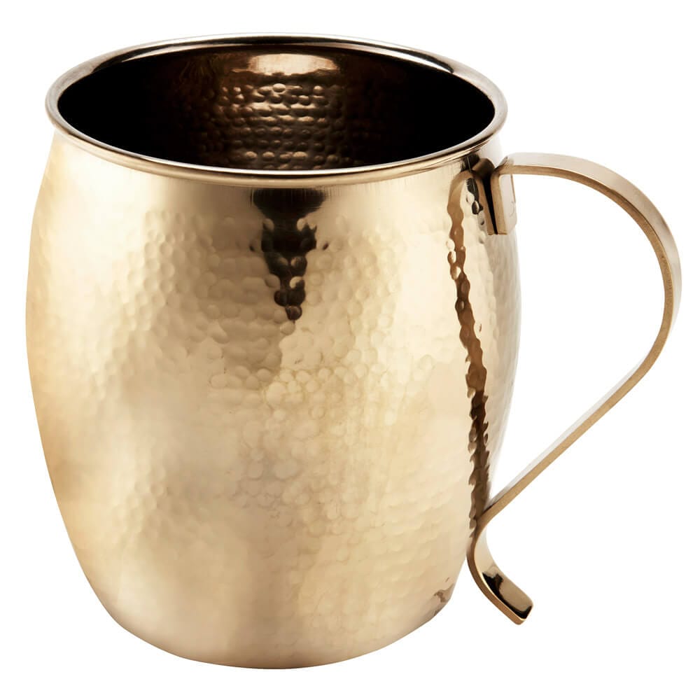 Oneida 16 oz Hammered Moscow Mule Mugs, 12-Pack, Gold PVD