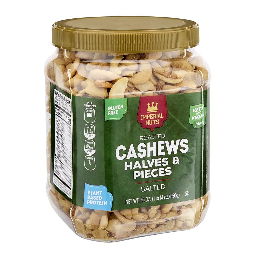 Imperial Nuts Roasted Cashews Halves & Pieces, Salted, 30 oz