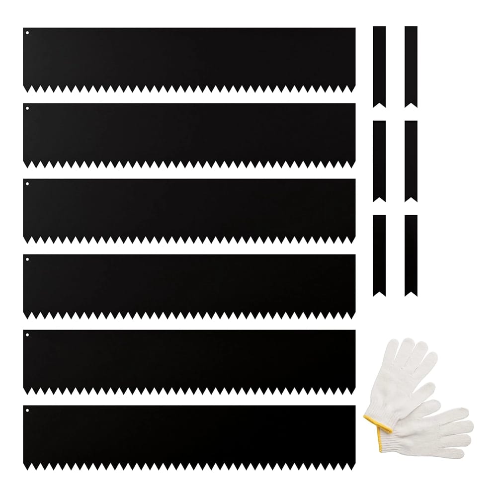 Idzo Black Metal Weather Resistant Landscape Edging, 6-Piece, 40" x 8"