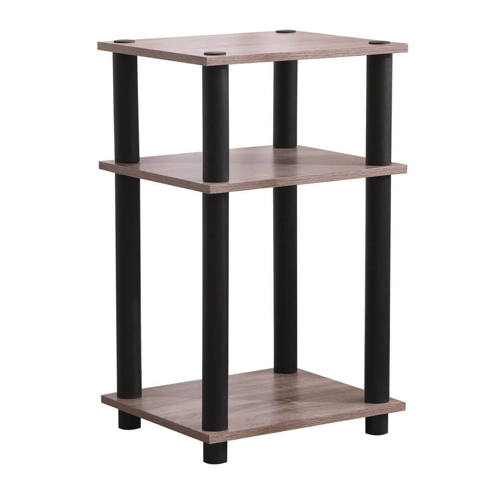 Turn-N-Tube End Table, Set of 2, Oak Gray/Black