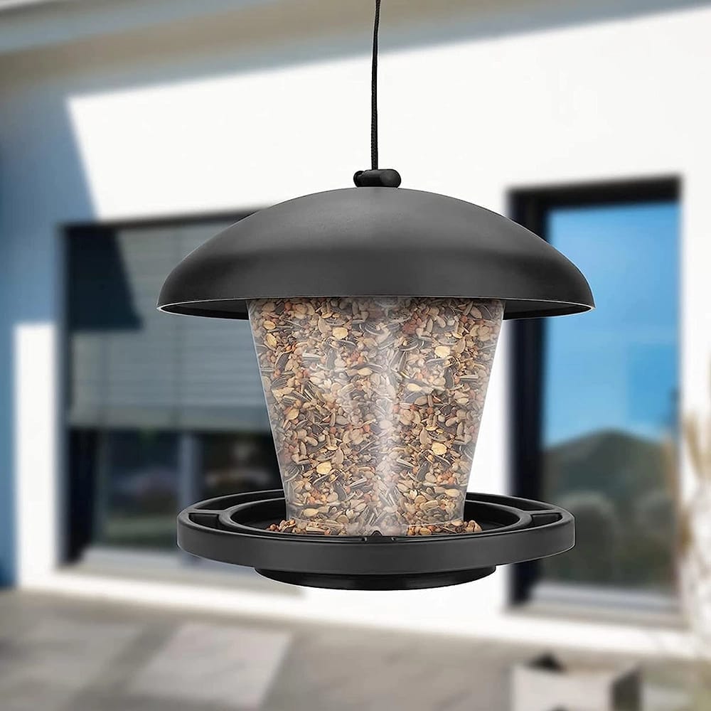 WILDLIFE FRIEND Squirrel Proof Hanging Bird Feeder, Black