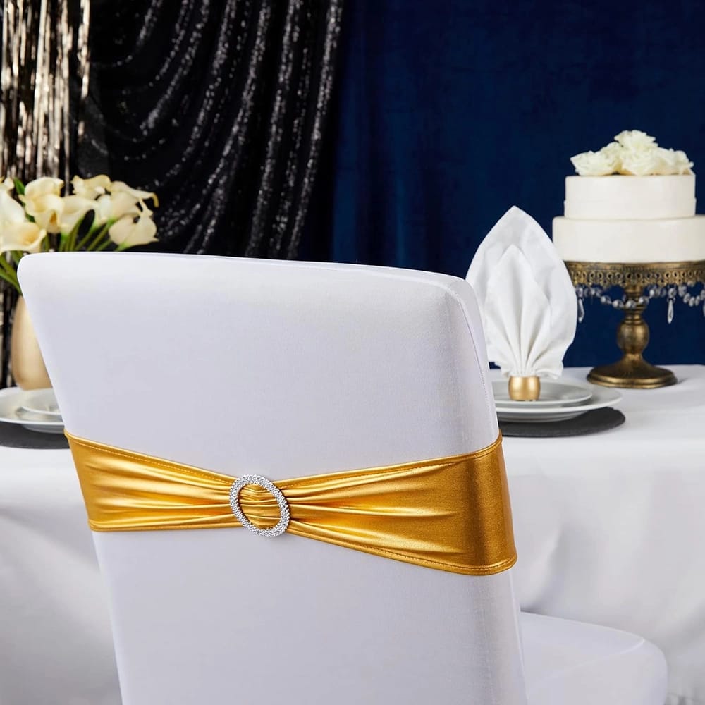 Juvale Chair Sashes, Gold, 200 Pack