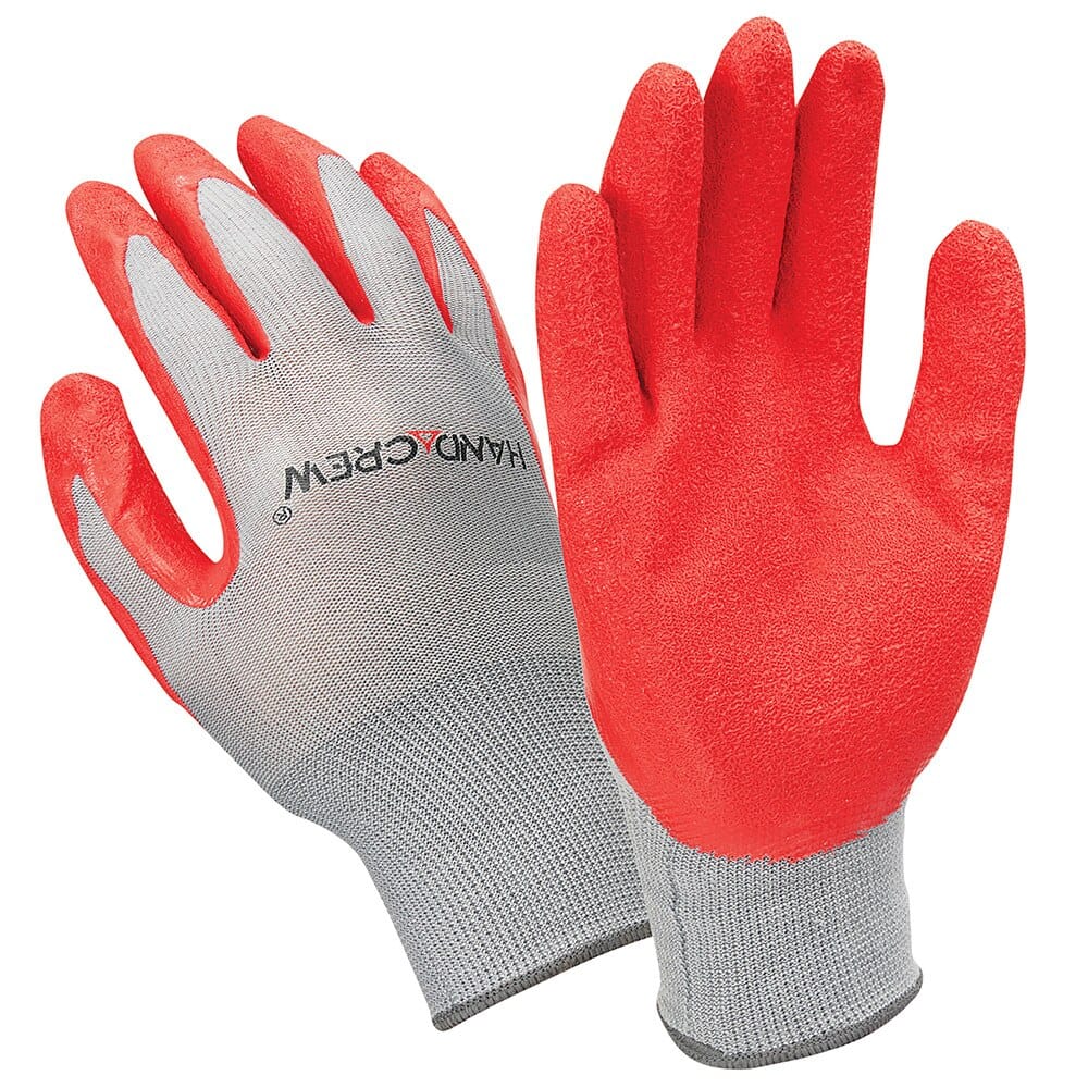 Hand Crew Latex Coated Nylon Work Gloves, L/XL