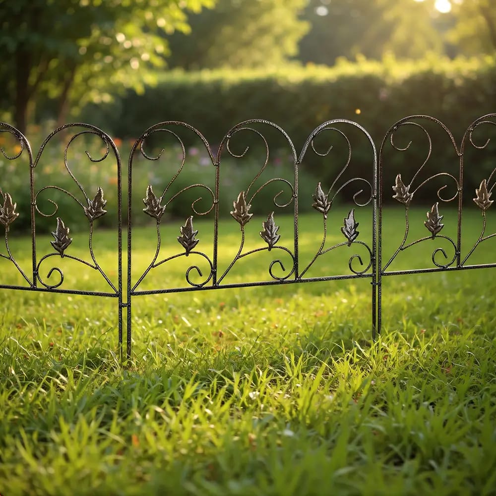 Wrought Iron Garden Fence, 4pk, 18"