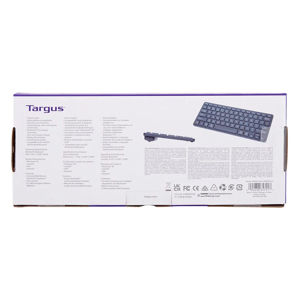 Targus Compact Multi-Device Bluetooth Keyboard, Black