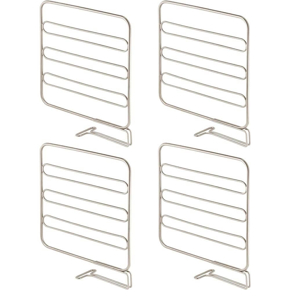 mDesign Versatile Metal Wire Closet Shelf Divider, Set of 8, Satin
