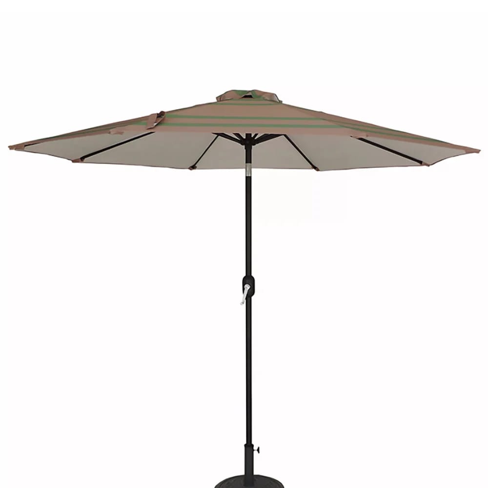 Pebble Lane Living 9' Market Outdoor Patio Umbrella, Tan/Green Stripe