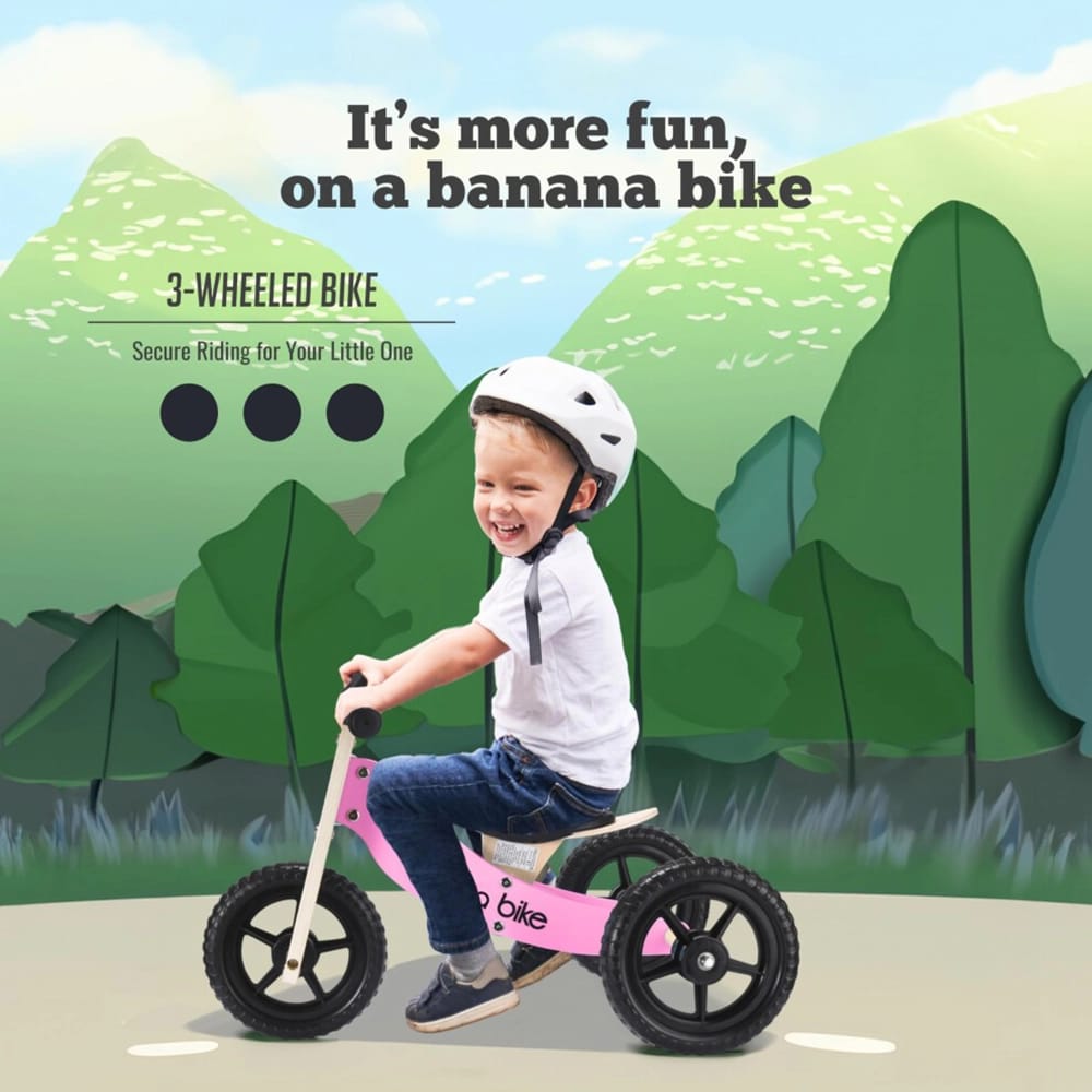 Banana Bike Balance Tricycle, Pink