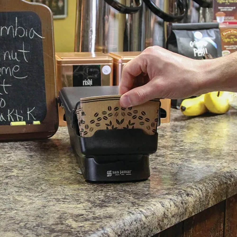 San Jamar Venue Coffee Sleeve Dispenser, Black
