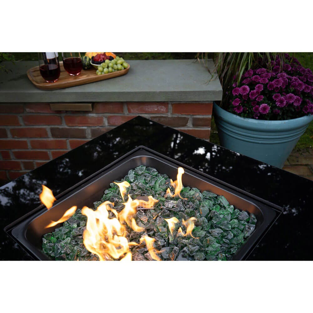 Endless Summer 30" Outdoor Propane Gas Fire Pit, 30,000 BTU, Green Fireglass