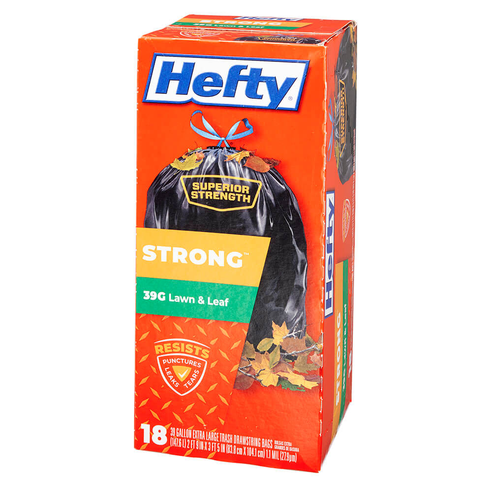 Hefty Strong Lawn & Leaf 39 Gallon Trash Bags, 18 Count