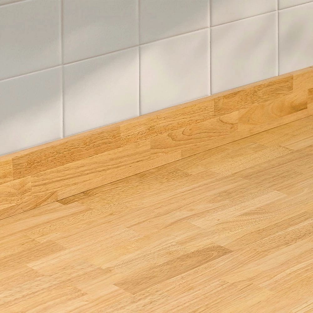 Bme Hevea Butcher Block Backsplash Countertop, Unstained, 8'
