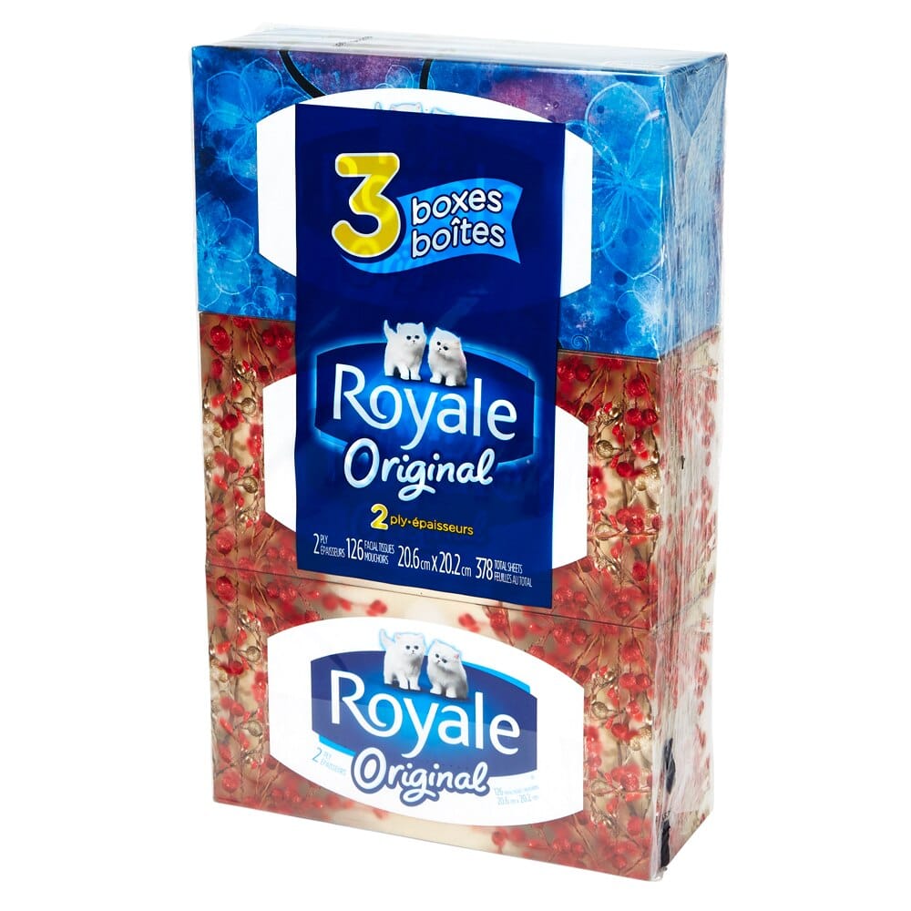 Royal Original 2-Ply Facial Tissues, 126 Sheets, 3-pack