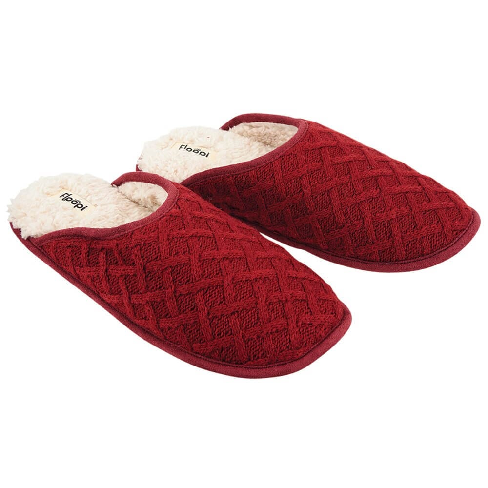 Floopi Women's Red Lattice Slide-On Slipper