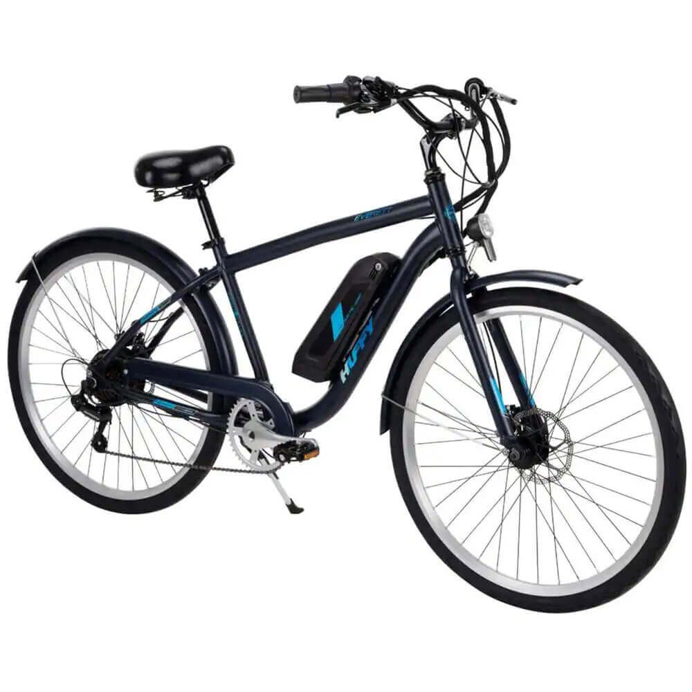 Huffy Everett Plus Men's Electric Bike, Black/Blue