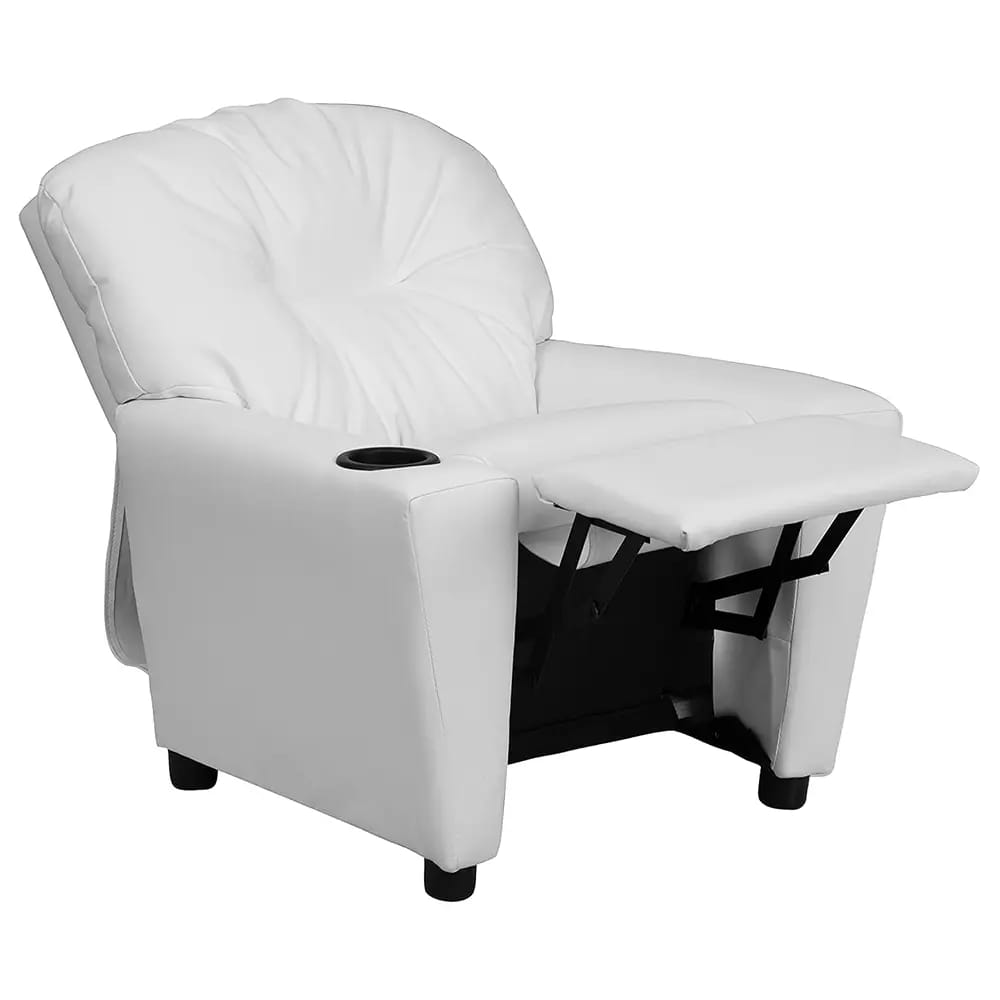 Flash Furniture Chandler Vinyl Kids Recliner, White