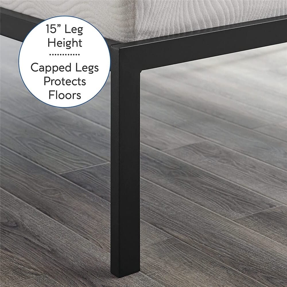 Classic Brands Brutis Heavy-Duty Metal Platform Queen Bed Frame, Black