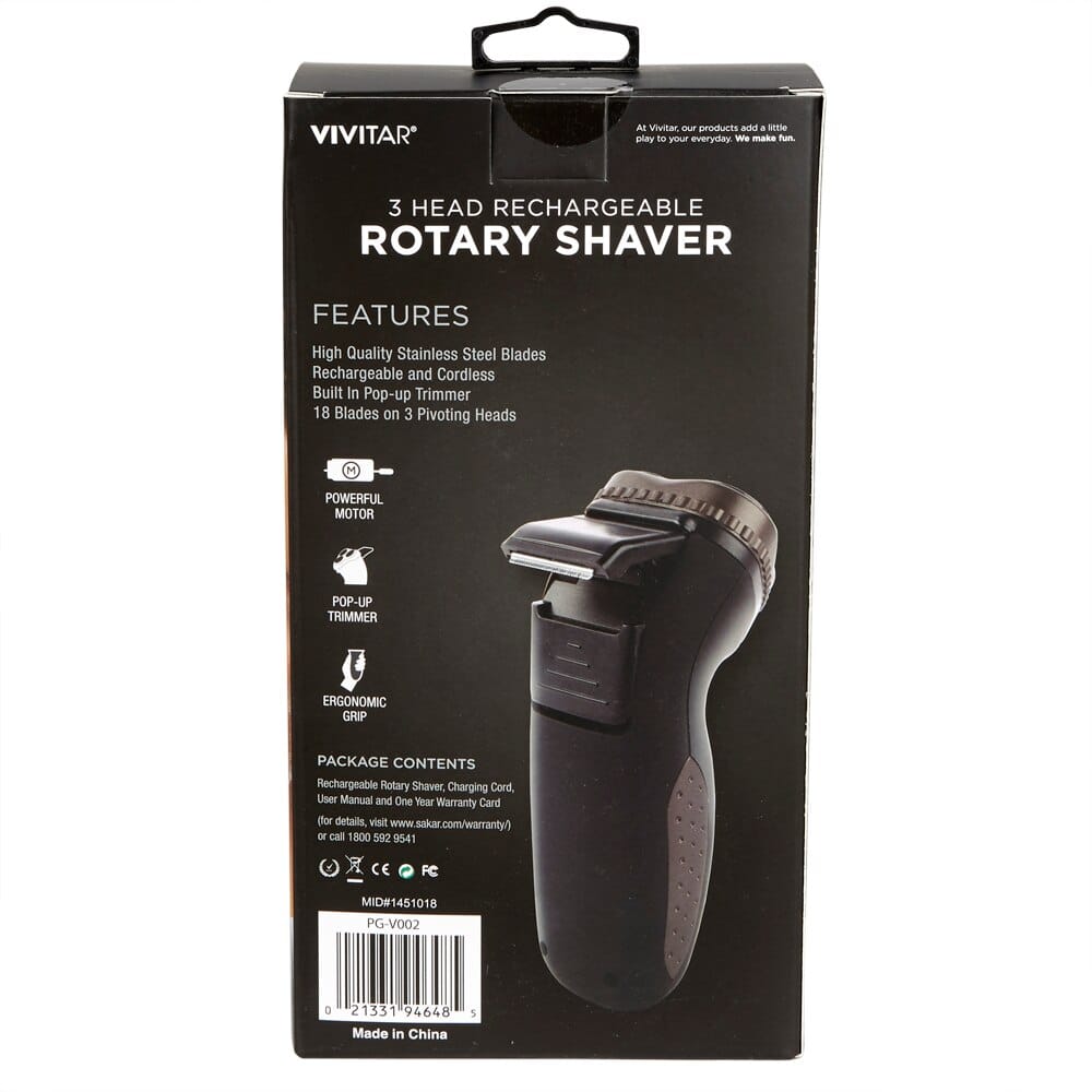 Vivitar Stay Smooth 3 Head Rotary Shaver