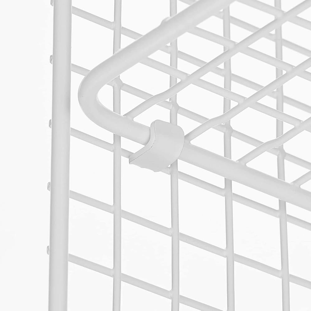 mDesign Metal Wire Wall Shelf, White