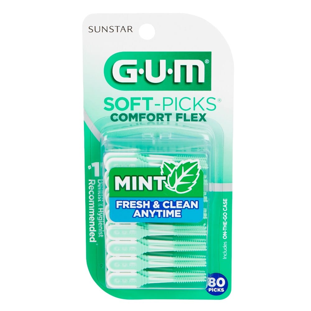 GUM Soft-Picks Comfort Flex Mint Picks, 80-Count