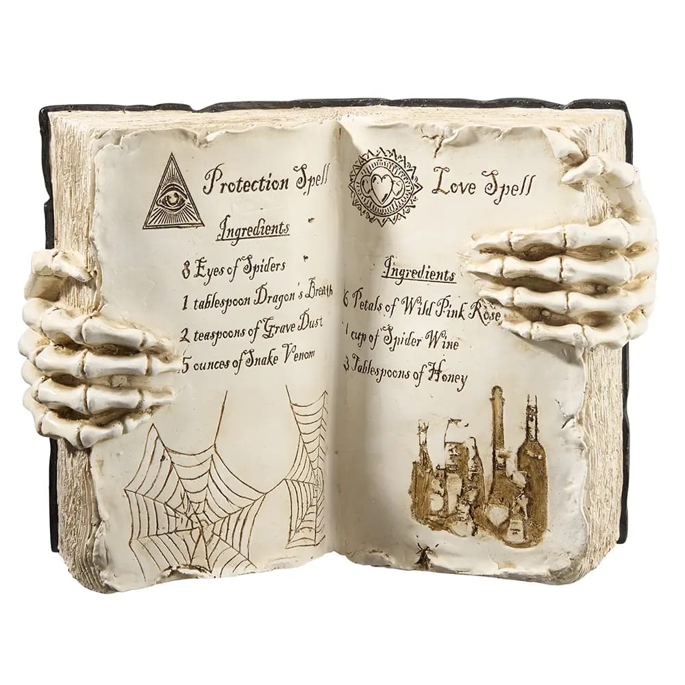Resin Spellbook with Skeleton Hands
