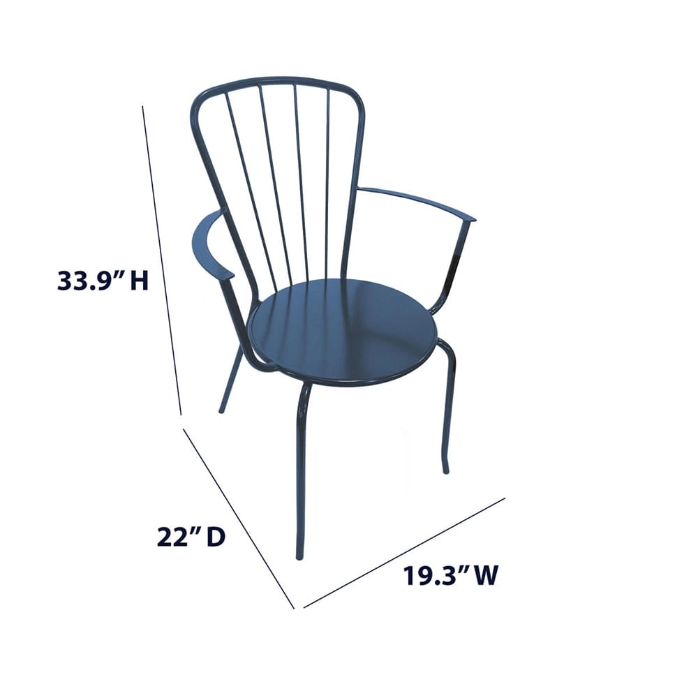 TK Classics Outdoor Dining Chairs, Blue, Set of 2