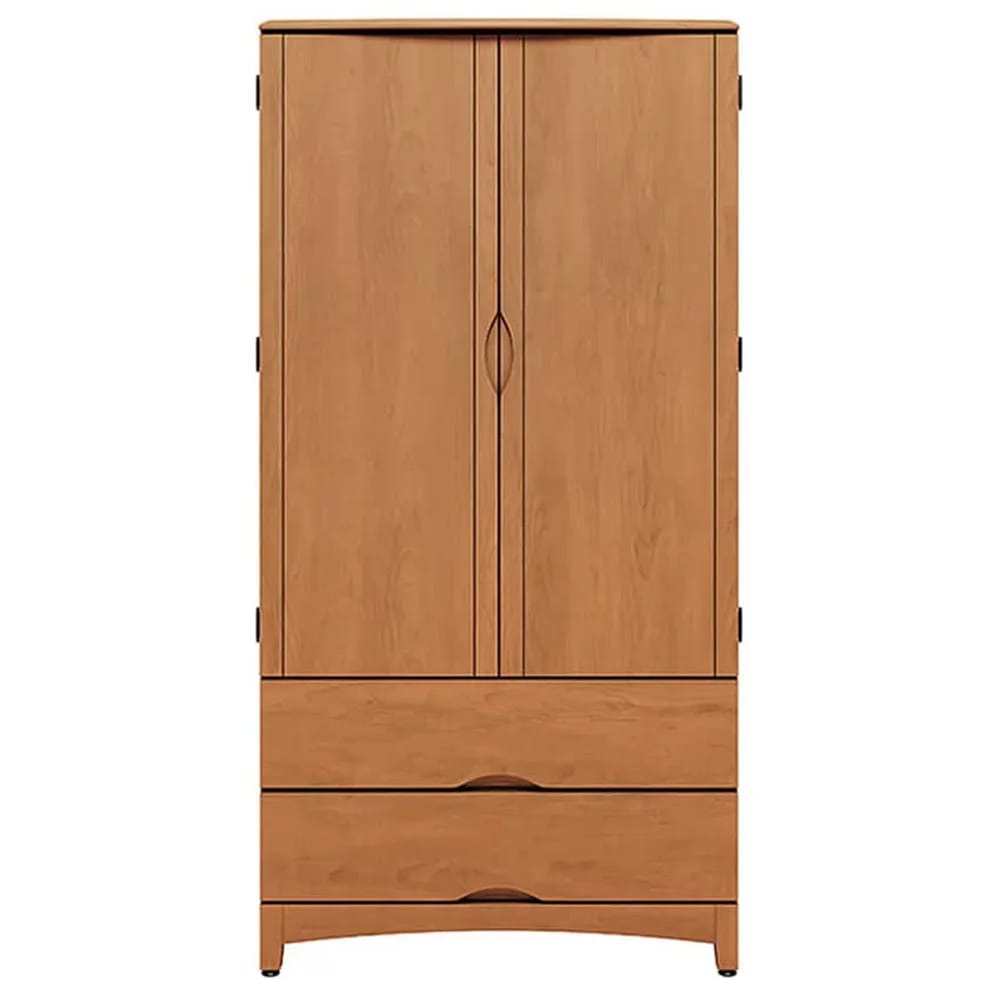 Commercial Quality Wardrobe with Two Drawers, Select Cherry